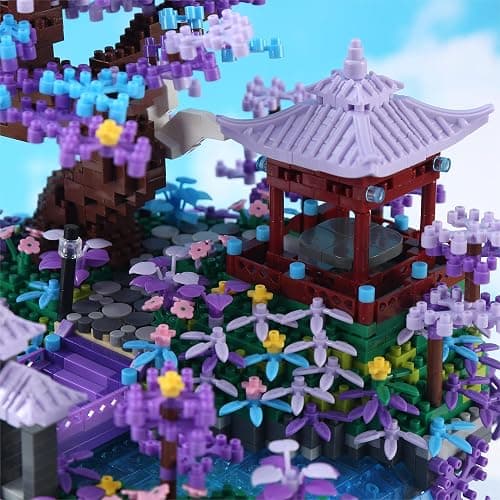 Yushinv Cherry Blossom Tree Building Set with Box 4574Pcs, Original Scene Music Japanese Sakura Tree House(Type :Symphony), Cherry Bonsai Tree Lights Building Kit, Cherry Blossom Building Set. thumbnail 7