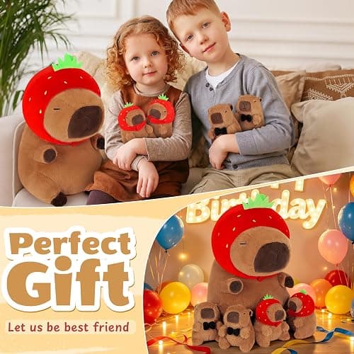 Achwishap 5pcs Capybara Plush, 18” Capybara Stuffed Animal Mommy & 4 Babies | Cute Capybara Plushies Family Set, Kawaii Capybara Plush Toys, Soft Hugging Pillow Birthday Gifts for Kids Girls Boys Adults thumbnail 4