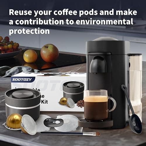 Reusable Pods Kit for Nespresso Vertuo, Refillable Coffee Pods with 100pcs Aluminum Covers Foil Seals Lids for VertuoLine Capsules, Compatible for VertuoPlus Espresso Machine (Pods not included) thumbnail 6
