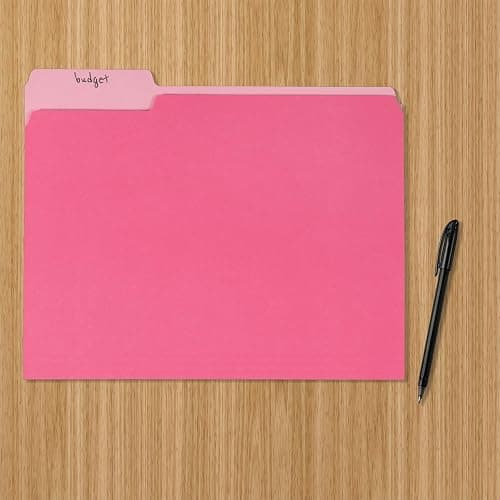 Amazon Basics File Folders, Letter Size, 1/3 Cut Tab, Pink, 36-Pack - Pink thumbnail 5