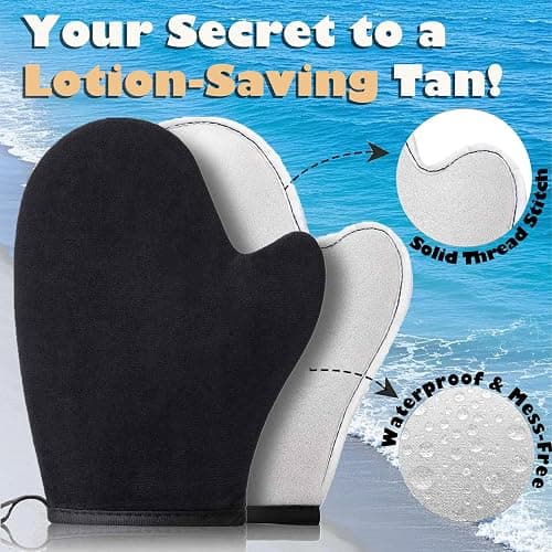Self Tanning Mitt Self Tanner Mitt Tanning Glove Self Tan Mitt Applicator Self Tanner Brush For Body Self Tanning Brush Kabuki Brush Back Self Tanner Back Applicator Back Tanning Applicator 4 Pack thumbnail 4