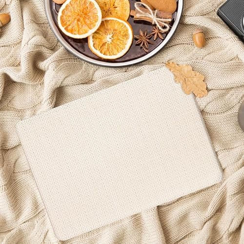 MOSISO Compatible with MacBook Air 13 inch Case M1 2022-2018, Beige | Woven Grid PU Leather Coated Plastic Hard Case&Keyboard Cover&Screen Film for MacBook Air 13.3, A2337 M1 A2179 A1932 thumbnail 7