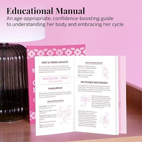 Pixie First Period Kit for Girls 9-12 - Ranked 1 for Organic Cotton Teen Pads with Wings - Period Tracking Bracelet & Discreet Crossbody Bag - On-the-Go Tween Starter Kit & Feminine Hygiene Essentials thumbnail 6