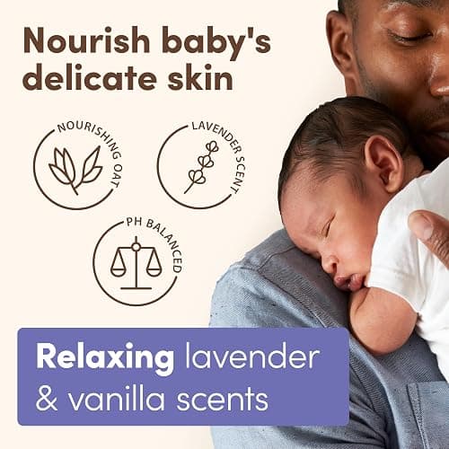 Aveeno Baby Calming Comfort Bath & Body Lotion Set, Nighttime Baby Skin Care Products with Nourishing Oatmeal Plus Relaxing Lavender & Vanilla Scents, Paraben- & Phthalate -Free, 2 Items thumbnail 3