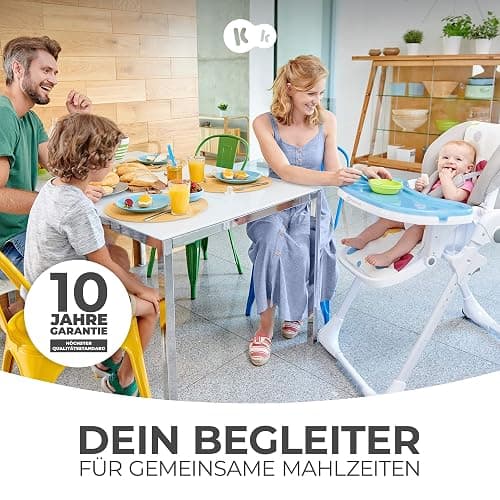 Kinderkraft Hochstuhl YUMMY, Kinderhochstuhl, Babystuhl, Kombihochstuhl, ab den Ersten Lebensmonaten, Fußstütze, Halbliegende Position, Bezug aus PU, Einfach zu Reinigen, Mehrfarben thumbnail 3