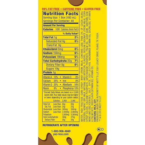 Yoo-hoo Chocolate Flavored Drink, 6.5 fl oz Boxes 40 Pack, Ready to Drink, Caffeine-Free, 99% Fat-Free, High in Calcium & Vitamin D thumbnail 2
