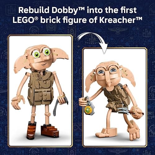 LEGO Harry Potter Dobby the Free Elf 76469 | Collectible Building Toy for Girls & Boys, Ages 8+, Display as Bedroom or Book Shelf Decor, 379 pieces, Gift Idea thumbnail 5