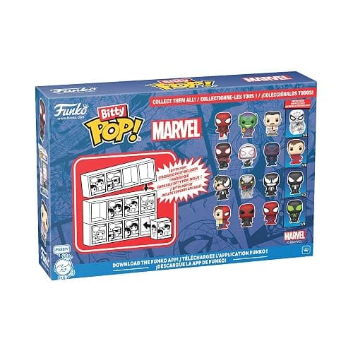 Funko Bitty POP! 4 Pack: Spider-Man - Parker Split, Superior | Official Superheroes Merch - Tiny 0.9 inch Figures with Display Shelf - Cake Topper, Party Bag and Stocking Filler Gift thumbnail 4