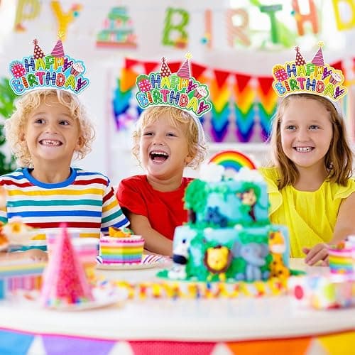 Yunsailing Happy Birthday Headbands Bulk Birthday Crowns for Kids Classroom Family Celebrate Birth Party Decoration thumbnail 4
