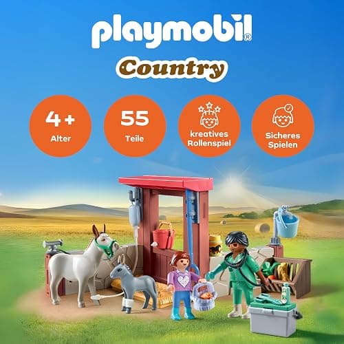 PLAYMOBIL | Country | Tierarzteinsatz bei den Eseln |Spielzeug für Kinder ab 4 Jahren | 71471 thumbnail 2