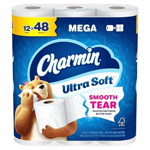 Charmin Ultra Soft Toilet Paper, 12 Mega Rolls = 24 Regular Rolls, 2-ply Bath Tissue thumbnail 13