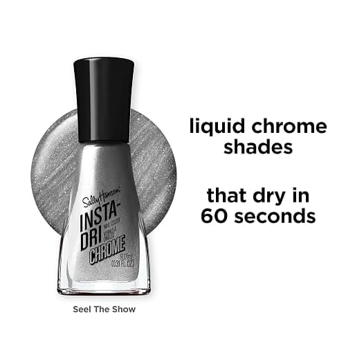 Sally Hansen Insta-Dri Nail Polish Chrome Top Coat | Quick Dry, Long Lasting, Streak-Free Shine, Opaque | Steel the Show | Metallic Silver Nail Polish thumbnail 4