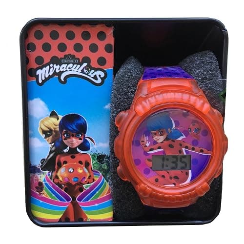 Accutime Miraculous Ladybug Kids Digital Watch with Flashing LCD Lights, Transparent Pink Case, Printed Strap, Easy-to-Read Time Display, Durable & Adjustable Fit for Wrist Sizes 5.5" to 8" thumbnail 3
