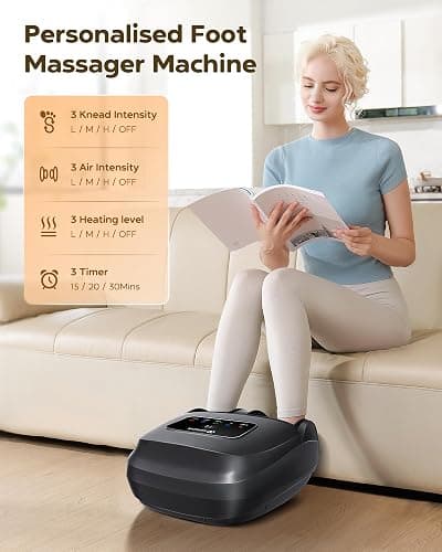 Foot Massager Machine with Heat, Shiatsu Foot Massager with Cordless Remote, 2026 Upgraded Deep Kneading, for Plantar Fasciitis, Neuropathy, Birthday Gifts for Women Mom Men Dad, Up to Foot Size 14 thumbnail 2