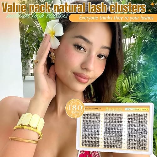 Manga Lash Clusters Wispy Eyelash Clusters Natural 180pcs Individual Lashes Spiky Lashes Clusters C Curly Cluster Eyelash Extensions 11-13mm DIY at Home Eyelashes Clusters by Ruairie thumbnail 7