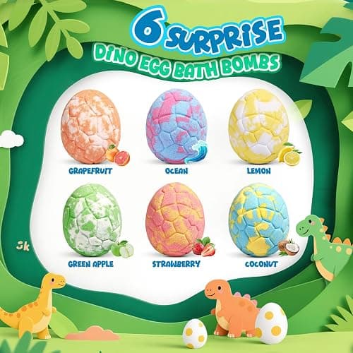 Bath Bombs for Kids with Dragon Toys Inside, Sanyi Dinosaur Toys Gifts for Kids 5-7, Dino Egg Fillers Bubble Bath Birthday Stocking Stuffers Christmas Gifts for Boys Girls Toddler thumbnail 6