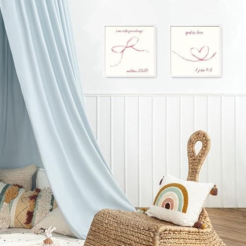 LARTSFRO Coquette Pink Bow Wall Art Decor Posters, Pink Bow Room Bedroom Bathroom Dorm Wall Art Decor Aesthetic for College Teen Girls Gifts, Inspirational Bible Verses Bow Wall Decor, 10x10 Inch Set of 4 Bow Pictures UNFRAMED thumbnail 5