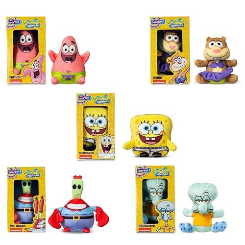 Micro Teenies - Spongebob Square Pants 5-Pack - Collectible Miniature Plush Figure, Suffed Animal, Toy Mini Soft Figure for Kids Ages 4+ thumbnail 4