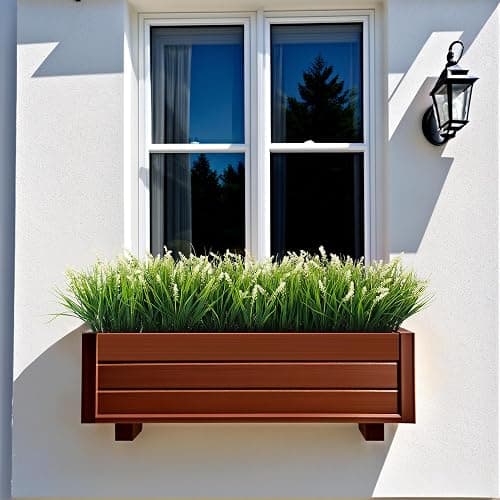 Ammyoo Artificial Faux Plants Flowers for Outdoor Decorations, Fake Monkey Grass for Outside Porch Patio, No Fade Realistic Greenery Plant, UV Resistant Artificial Shrubs for Courtyard Window Garden thumbnail 4