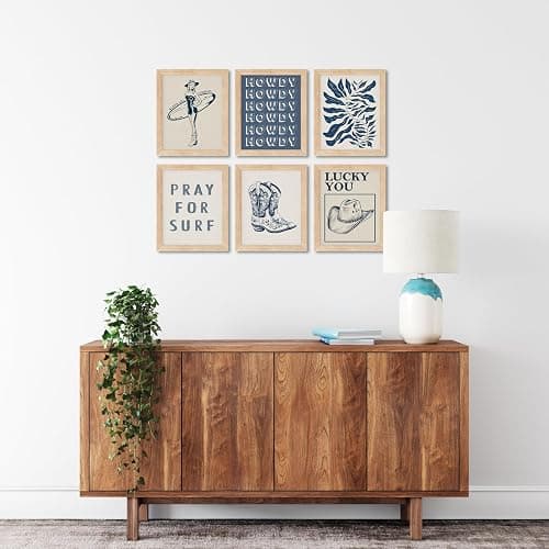 TwoDays Coastal Granddaughter Prints, Coastal Cowgirl Poster, Beachy Room Decor Aesthetic, Beach Wall Art for Teen Girls Bedroom, Vintage Surf Decorations Artwork (8" x 10", Set of 6, UNFRAMED) thumbnail 7
