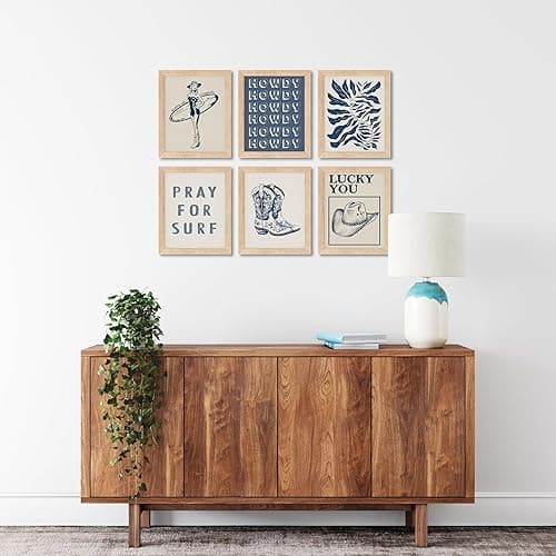 TwoDays Coastal Granddaughter Prints, Coastal Cowgirl Poster, Beachy Room Decor Aesthetic, Beach Wall Art for Teen Girls Bedroom, Vintage Surf Decorations Artwork (8" x 10", Set of 6, UNFRAMED) thumbnail 8