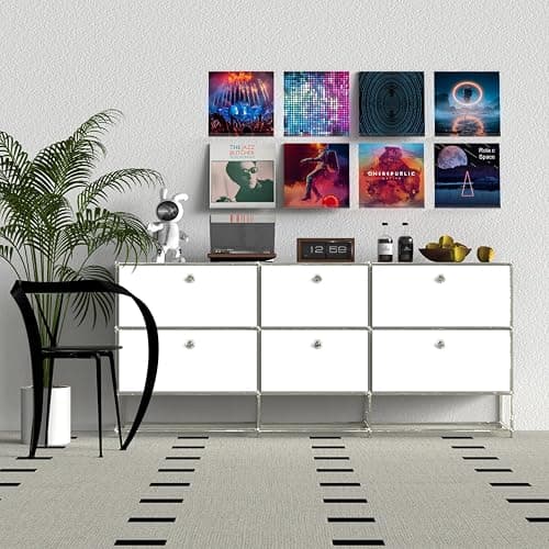 ILYXY Clear Acrylic Vinyl Record Holder – 8 Pack 12-Inch Wall Mount Shelves, Album Display Frames for LP Records, Decorative Rack for Collectors & Vinyl Lovers thumbnail 3