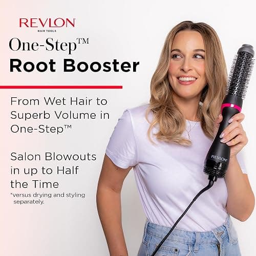 REVLON One-Step Hair Dryer and Styler - Root Booster Round Brush for Styling, Dryer Brush for Fast and Easy Salon-Quality Blowout, More Shine and Less Frizz (1-1/2 in) thumbnail 2