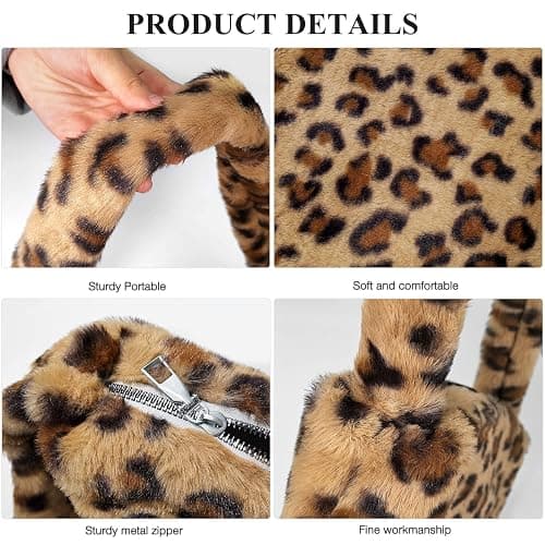 Fuzzy Tote Bag Y2K Fluffy Shoulder Bag Women Furry Purse Large Cute Plush Bag Ladies Faux Fur Bag for Autumn and Winter thumbnail 5