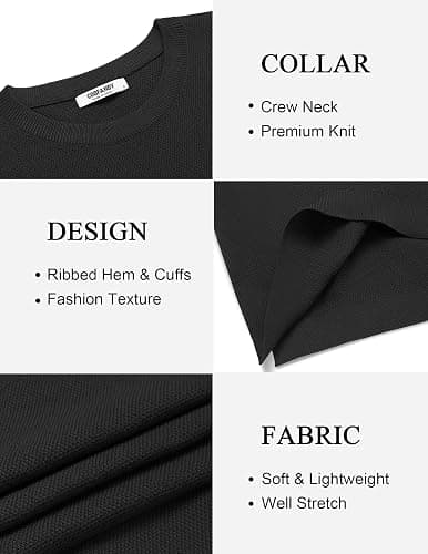 COOFANDY Mens Crew Neck Sweaters Long Sleeve Lightweight Knit Dress Pullover Sweaters thumbnail 4
