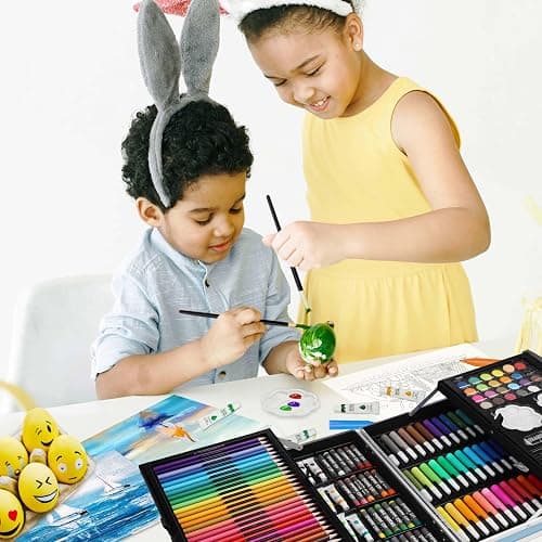 Halobios Professional Art Set, 144 Deluxe Aluminium Case Painting Set with Watercolour Pens Drawing Pencils Paints Oil Pastels, Premium Colouring Drawing Art Supplies Case Gift for Artists Adult thumbnail 2