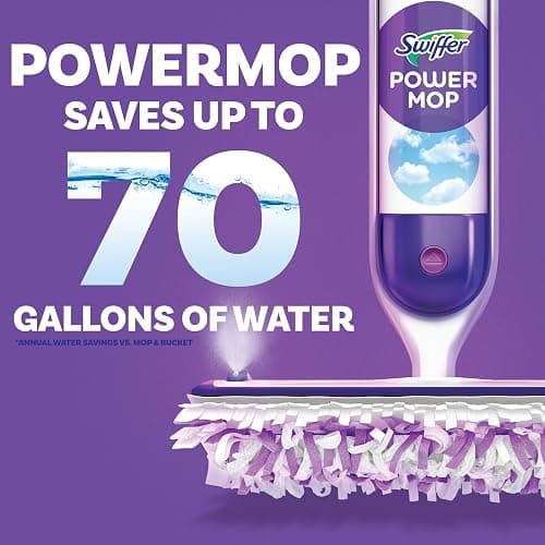 Swiffer PowerMop Multi-Surface Mop Kit for Floor Cleaning, Includes PowerMop, 2 Mopping Pad Refills, 1 Cleaning Solution with Fresh Scent and 2 Batteries thumbnail 9