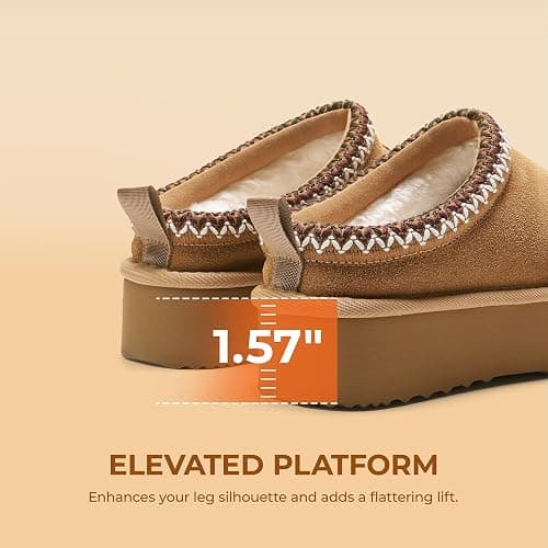 DREAM PAIRS Women's Platform Slippers Genuine Suede Slip-on Warm FuzzyEasy Autumn Winter Fluffy Comfy Furry Shoes for Outdoor Indoor thumbnail 7