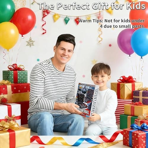 Battleship Classic Board Game – Strategy Game for Kids Ages 7 and Up, Compact & Portable Travel Game for 2 Players, Fun Family Game Night for Parent-Child Interaction thumbnail 6