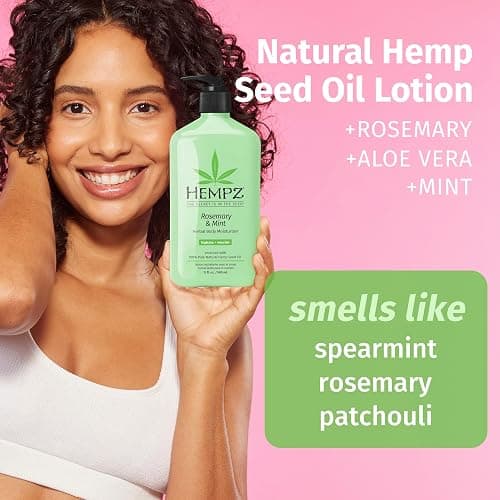 Hempz Body Moisturizer, Rosemary & Mint 17 Oz – Hydrating Lotion Rich with Minerals, Vitamin C, & Hempseed Oil to Nourish & Repair Extremely Dry or Sensitive Skin, for Women & Men thumbnail 3