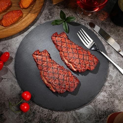 Yardwe 2Pcs Artificial Fake Steak Simulation Food Fake Cooked Roast Beef Meat Home Kitchen Decoration Market Display Photography Props (Brown) thumbnail 8