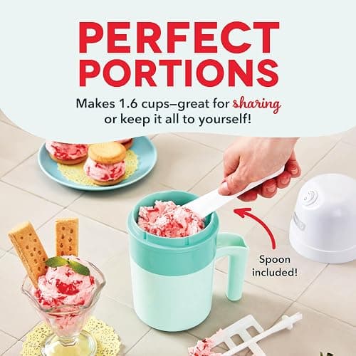 Dash My Pint Ice Cream Maker - Compact & Convenient Single-Serving Ice Cream Maker - Makes Gelato, Sorbet & Frozen Yogurt - 1.6 Cups, Aqua thumbnail 5