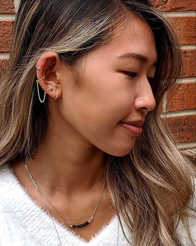 Unisex Dainty Tiny 18k Real Gold Plating Cartilage Huggie Hoop Earrings, 16G Surgical Steel Small Endless Hinged Hoops Earring for Earlobe Cartilage Helix Rook Daith Conch Nose Lip Body Piercing Jewelry thumbnail 7