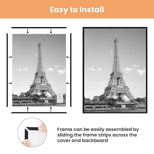 upsimples 12x18 Picture Frame Black 3 Pack, Large Picture Poster Frames 12x18 for Horizontal or Vertical Wall Mounting, Scratch-Proof Wall Gallery Photo thumbnail 4