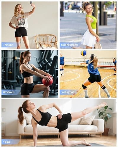 Runhit Women's Workout Biker Shorts - 3"/5"/8" High Waisted Tummy Control Spandex Booty Shorts for Volleyball Gym Yoga Dance thumbnail 5