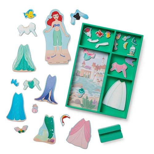 Melissa & Doug Disney Princess Ariel Magnetic Dress-Up Wooden Doll Pretend Play Set (30+ Pieces) thumbnail 4