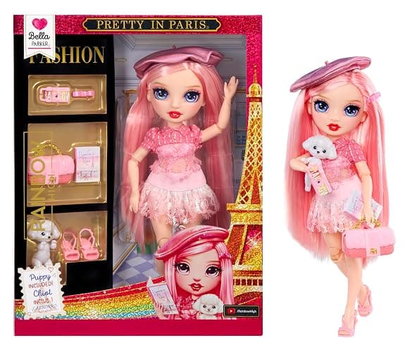 Rainbow High Pretty in Paris Fashion - Bella Parker (Pink), Rainbow 11" Fashion Doll with Outfit, Stylish Handbag, Girls Toy Gift for Kids Ages 4-12 Years - Image 1