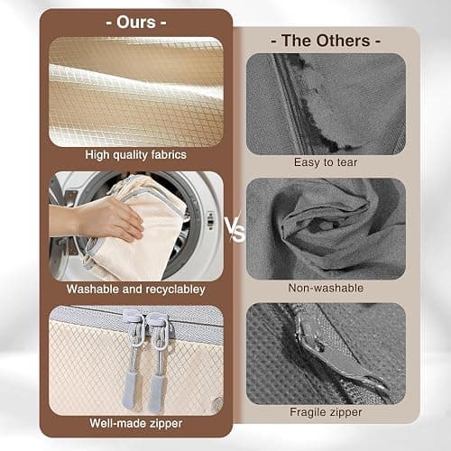 DIMJ Comforter Storage Bag 4 Pack - Blanket Storage Organizer Compression Bags, Large Capacity Ultra Space Saving Self Compression Organize for Bedding, Pillow, Duvet, Sheet Storage with Zipper Window thumbnail 6