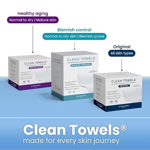 Clean Skin Club Clean Towels®, 100% USDA Biobased Face Towel, Disposable Face Towelette, Eczema Association Accepted, Makeup Remover Dry Wipes, Ultra Soft, 1 Pack, 25 Ct thumbnail 10