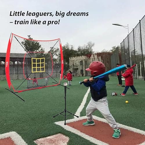 YeahChi 7×7FT Baseball net, Pitching net with Strike Zone Target, Baseball&Softball Practice net with Sturdy Bow Frame and Stable Base,Portable Practice net for All Ages and All Skilled Levels thumbnail 7