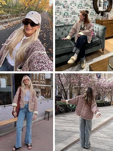 YKR Women's Cropped Puffer Jacket Floral Print Quilted Puffer Jackets Open Front Lightweight Short Jacket Trendy thumbnail 6