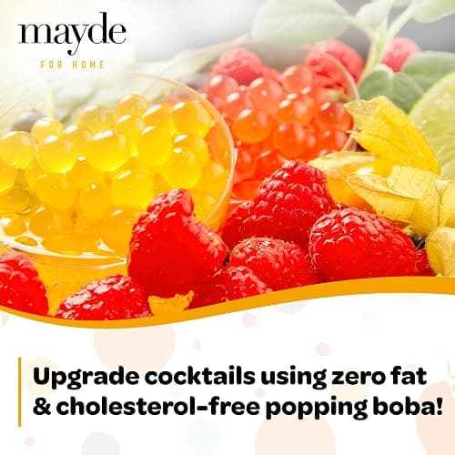 Mayde 3-Flavor Popping Boba Pearls Berry Blend Party Kit- Strawberry, Blueberry, & Pomegranate (3-Pack, 490 Grams) thumbnail 5