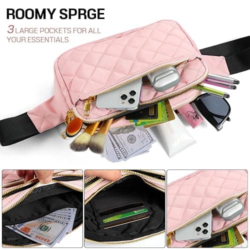 CXWMZY Fashion Fanny Packs for Women & Men, Girls Boys Teens Waist Bag Hip Bum Bag Cute Fanny Pack Casual Bum Bag with Multi-Pockets Adjustable Belts for Disney Traveling Cycling Running (Pink) thumbnail 4