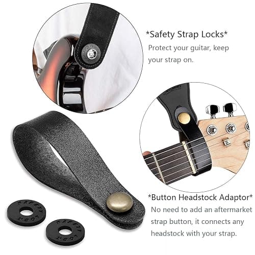 BestSounds Van Gogh Starry Night Guitar Strap Includes Strap Button & 2 Strap Locks, Adjustable Guitar Shoulder Strap For Bass, Electric & Acoustic Guitar, Best Gift for Men Women Guitarist thumbnail 3