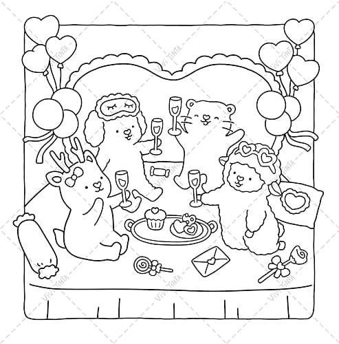 Sweetheart: Coloring Book for Adults & Teens Featuring Adorable Animals Valentines thumbnail 7