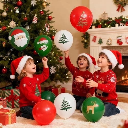 Merry Themed Happy Birthday Party Decorations,Christmas Supplies Plates Napkins, Cups Tableware, Birthday Banner, Cake Topper Snowman Backdrop Tablecloth, Colorful Printed Balloons for Kids and Adults thumbnail 6